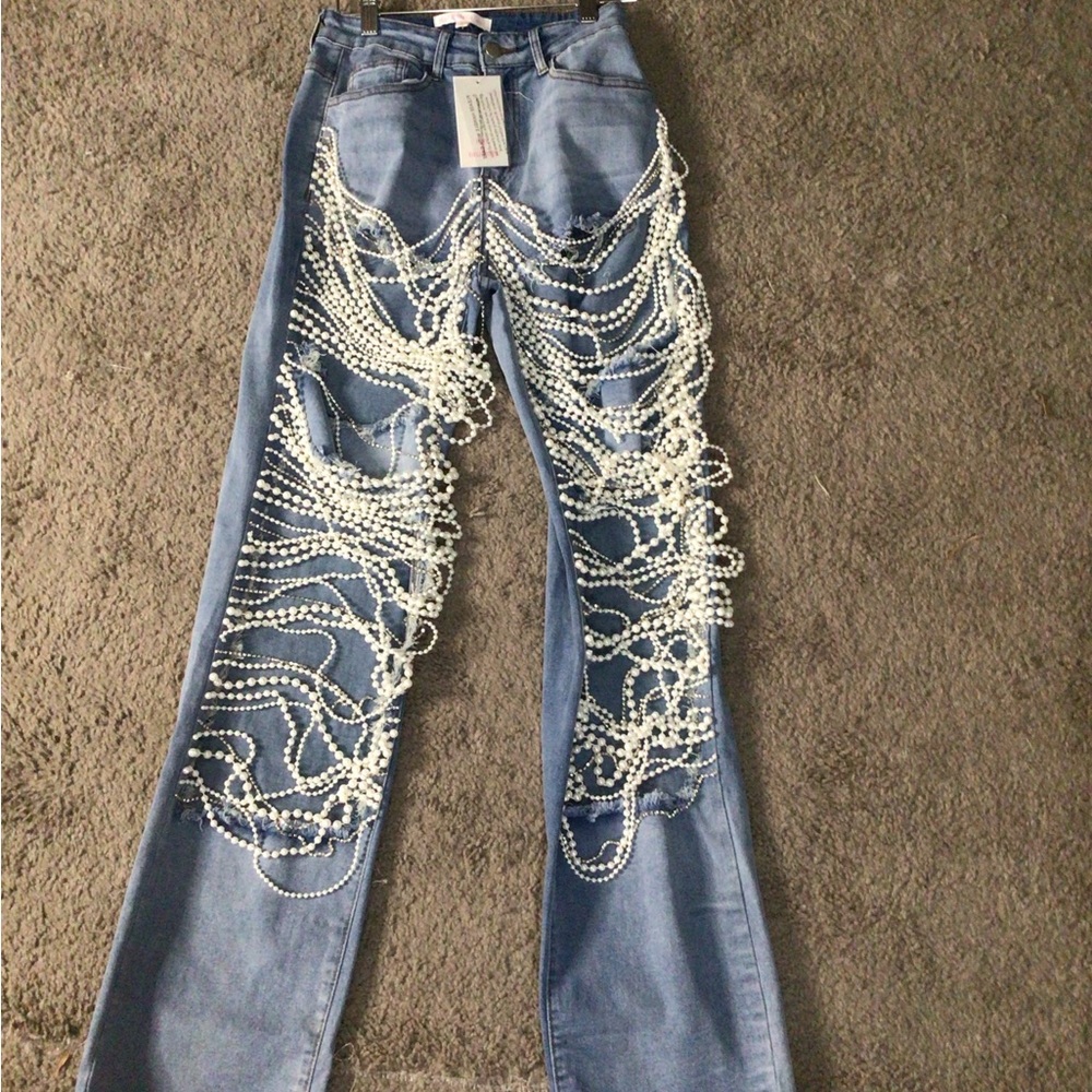 White 'Really Her' T-Shirt and Distressed Jeans